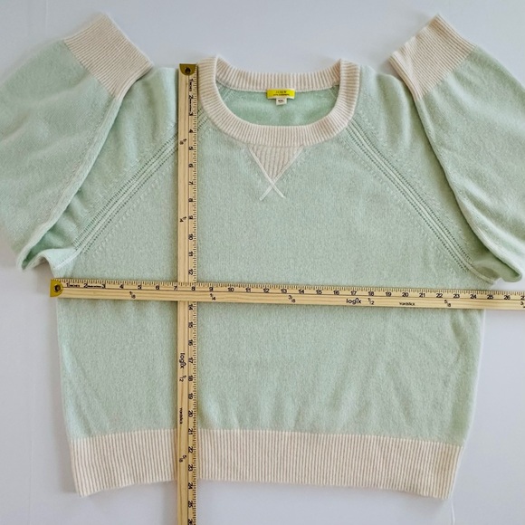 J. Crew 100% Cashmere Plaited Relaxed Sweatshirt in Wintermint Snow | XXL | NWOT - Picture 5 of 10